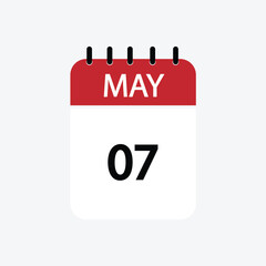 7 may calendar may calendar vector illustration