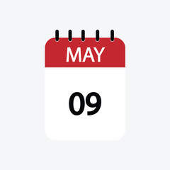 9 may calendar may calendar vector illustration