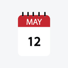 12 may calendar may calendar vector illustration