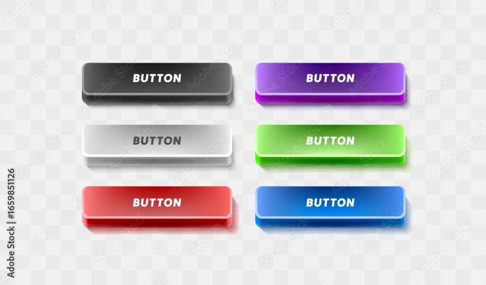 Wall mural set color rounded button, frame label, event web element. vector illustration