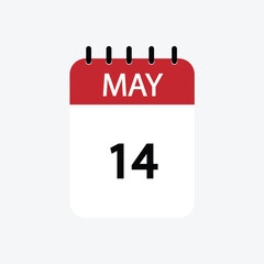 14 may calendar may calendar vector illustration