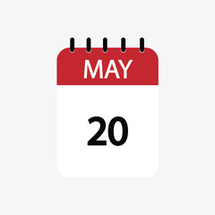 20 may calendar may calendar vector illustration