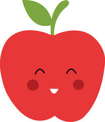 cute red apple vector illustration