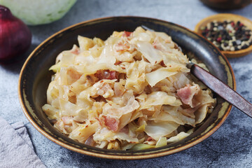 Southern Fried Cabbage, traditional dish in the South of the USA
