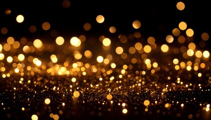 Golden Glitter Lights Bokeh Background.