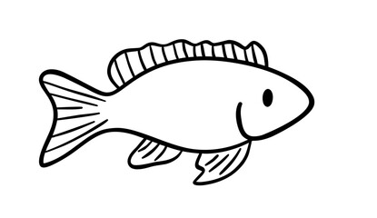 Cute cartoon fish icon