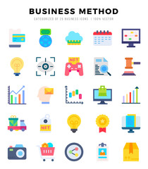 Business Method icons set. Vector illustration.