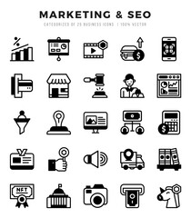 icons set. Marketing & SEO for web. app. vector illustration.