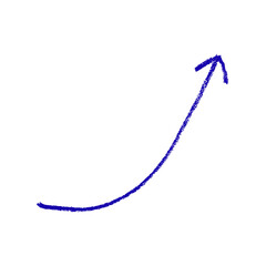 Blue neon arrow isolated on transparent background