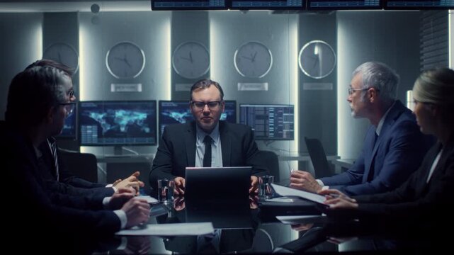 Boardroom Leaders Analyze Urgent eCommerce Data, Exchanging Insights on Growth, Digital Transformation, and Fiscal Priorities. Strategic Brainstorm on Public Sector Innovation