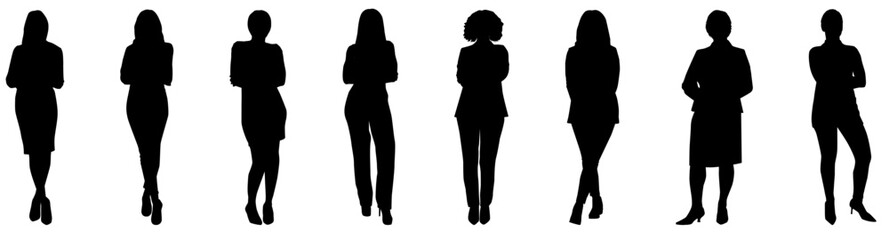 set of businesswoman silhouette. 