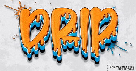 Drip 3D bold and textured editable text effect