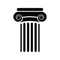 Classic ionic column capital and shaft iconic architectural element symbol vector