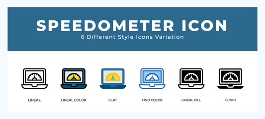 Speedometer set of simple icons great for web. app. presentation and more.