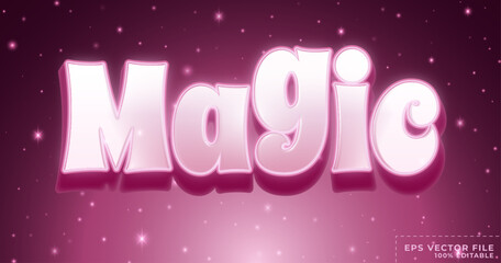 Magic text, pink violet fantasy and fiction style effects