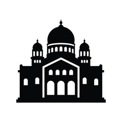 Majestic grand building silhouette iconic architecture design landmark symbol vector