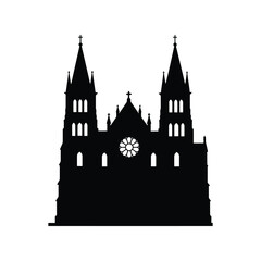 Obraz premium Majestic gothic cathedral silhouette religious architecture landmark structure vector