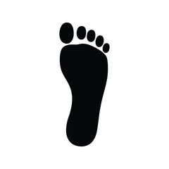 Sole of a human foot in black isolated on a clean white backdrop for modern use vector