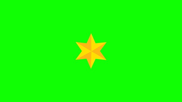  Green screen One star rating and feedback animation, 4k customer reviews video and Golden star icon.