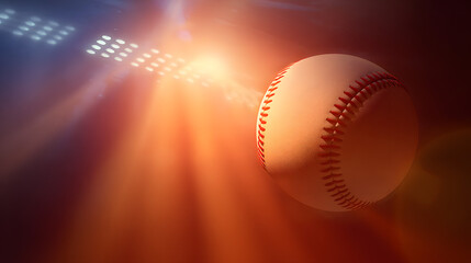 Baseball suspended mid-air with an intense orange glow, isolated in cinematic darkness.
