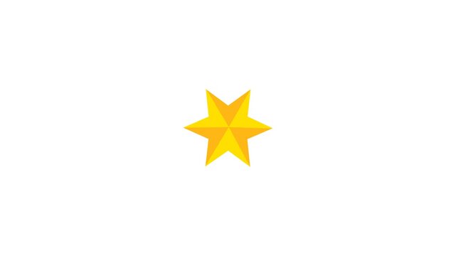 One star rating and feedback animation, 4k customer reviews video and Golden star icon.