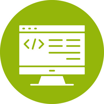 Coding circle icon, coding icon &ndash; programming, developer, code symbol