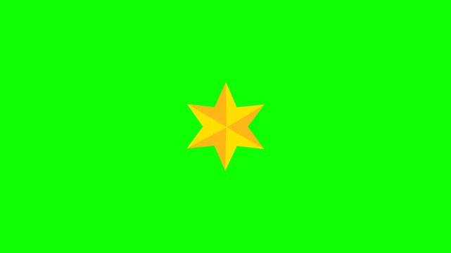  Green screen One star rating and feedback animation, 4k customer reviews video and Golden star icon.
