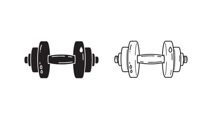 Dumbbell icon set with transparent background