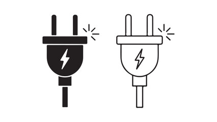 Electric plug icon with transparent background