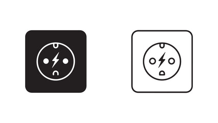 Electrical outlet icon in black and white