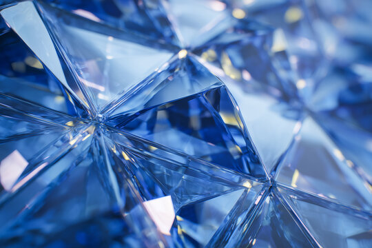 abstract blue crystalline pattern sharp facets background