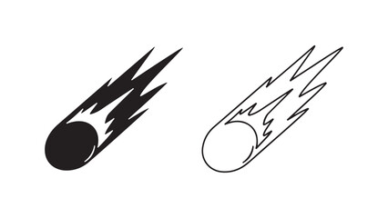 Falling meteor with transparent background