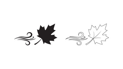 Obraz premium Falling maple leaf with wind swirl, transparent background