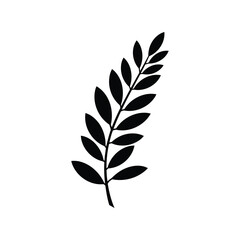 Rustic botanical branch with textured leaves organic nature element for design vector