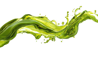 Flowing green liquid splash