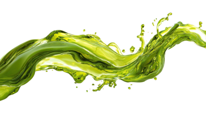 Flowing green liquid splash