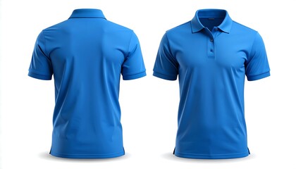 Blue Polo Shirt Mockup with Front  Back.