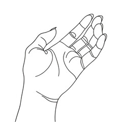 Human hand line art.