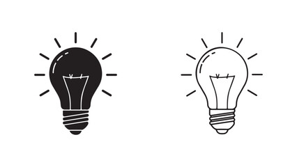 Light bulb icon with transparent background