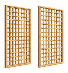 Bamboo decorative lattice panels with a natural finish, designed to create a serene atmosphere on a backyard deck.