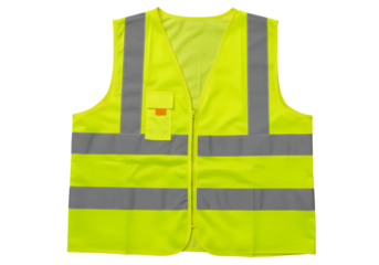 High visibility safety vest for construction workers and road crews ensuring workplace safety and compliance with regulations, bright yellow for enhanced visibility