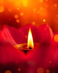 Lotus Flame Diya Abstract | Spiritual Diwali Glow Art