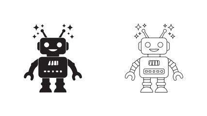 Fototapeta premium Robot icon with transparent background