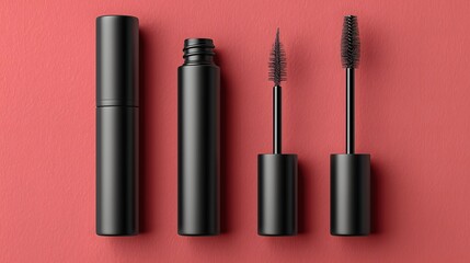 Obraz premium Chic Mascara Set A Bold Beauty Statement with Essential Eye Makeup Tools