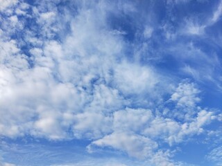 Bright Blue Sky with White Clouds