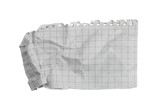 Creative crumpled graph paper for textured backgrounds and artistic designs, conveying a sense of imperfection and unique character for your project needs.