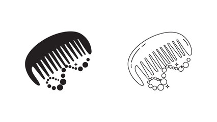 Hair comb with scattered pearls and sparkles