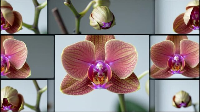 Exotic Orchid Blossom A Study in Delicate Beauty & Floral Symmetry, Revealing the Intricate Details of a Blooming Orchid Flower