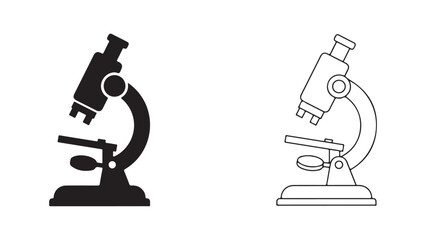 Microscope icon in black and white