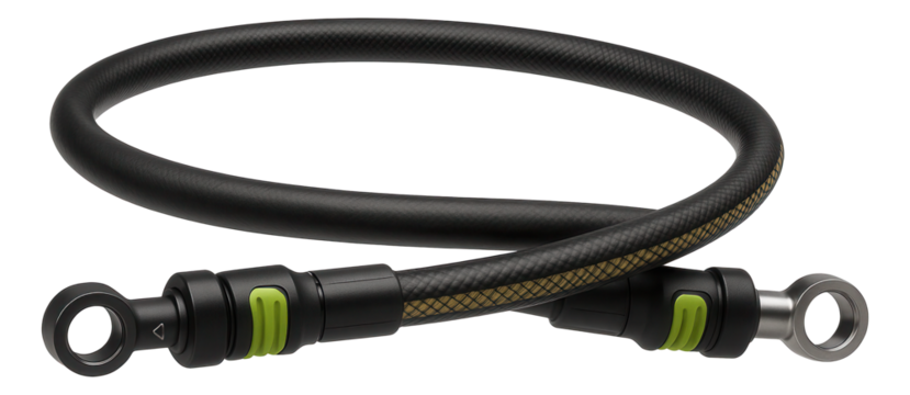 Kevlar-reinforced hydraulic hose for downhill racing bikes